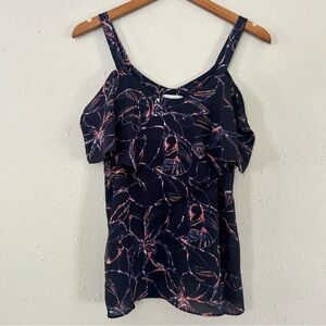 🦋 Allison Joy Blue Tank Top Blouse XS Flutter Sleeve